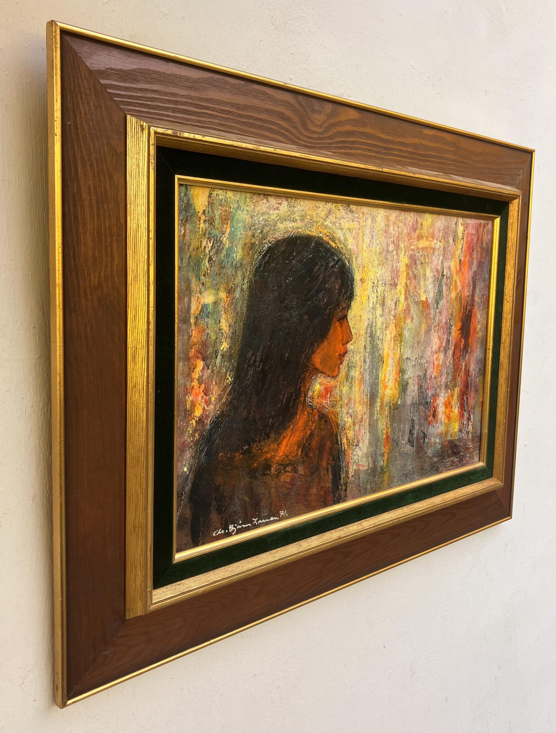 Vintage Oil Painting: Danish Modernist Portrait, Original Frame - Image 5