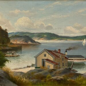 Swedish Vintage  Oil Painting, Coastal Lake Landscape, Scandinavian Framed Art Decor - Image 6