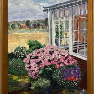 Scandinavian Impressionist Oil Painting – Blooming Garden View, Swedish Fine Art, Framed Landscape, original artwork - Image 6