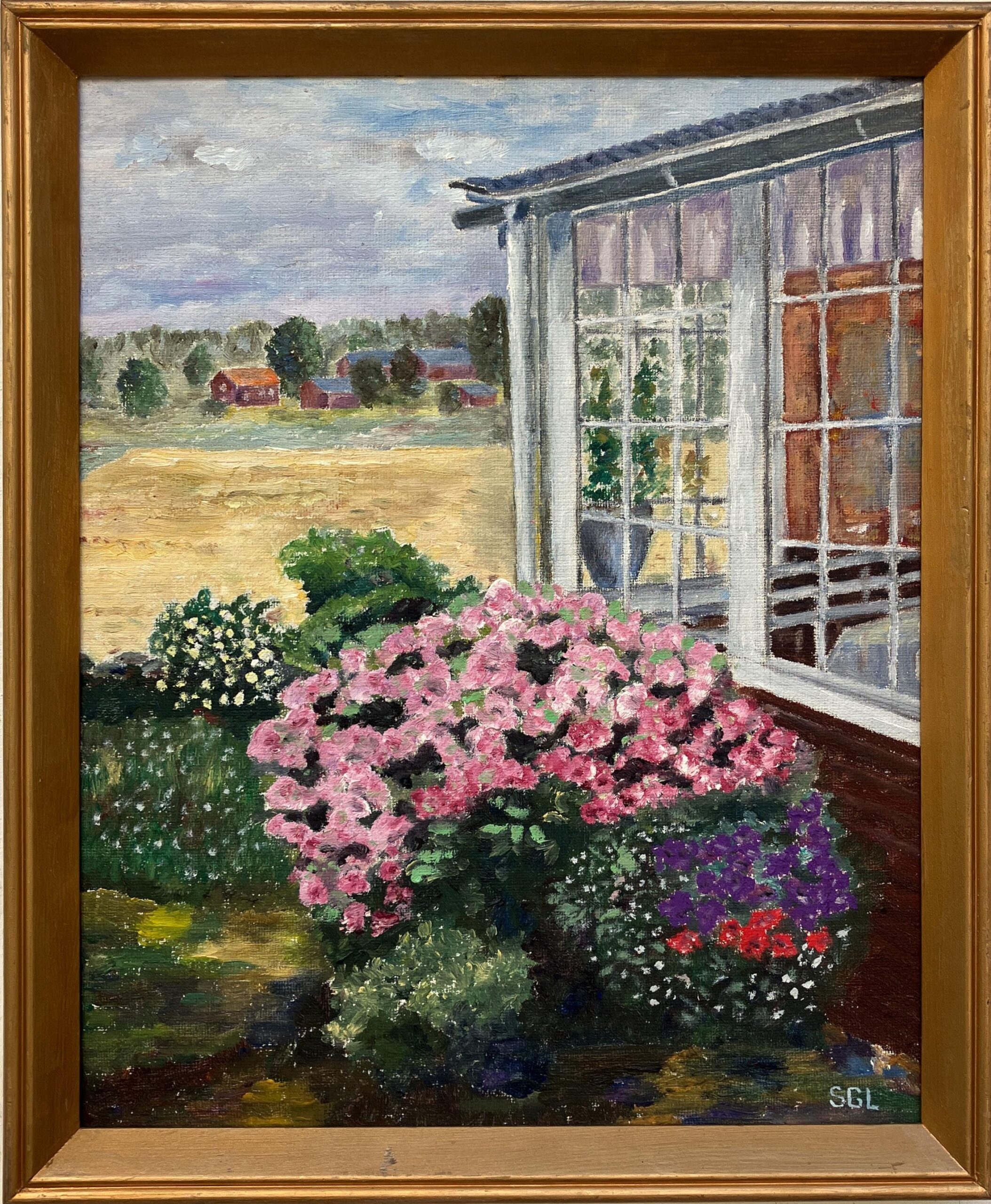 Scandinavian Impressionist Oil Painting – Blooming Garden View, Swedish Fine Art, Framed Landscape, original artwork - Image 6