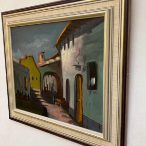 Framed Moroccan Street Scene Oil Painting by Hartvig Jarlhov - Mid-Century Expressionist Art - Image 4
