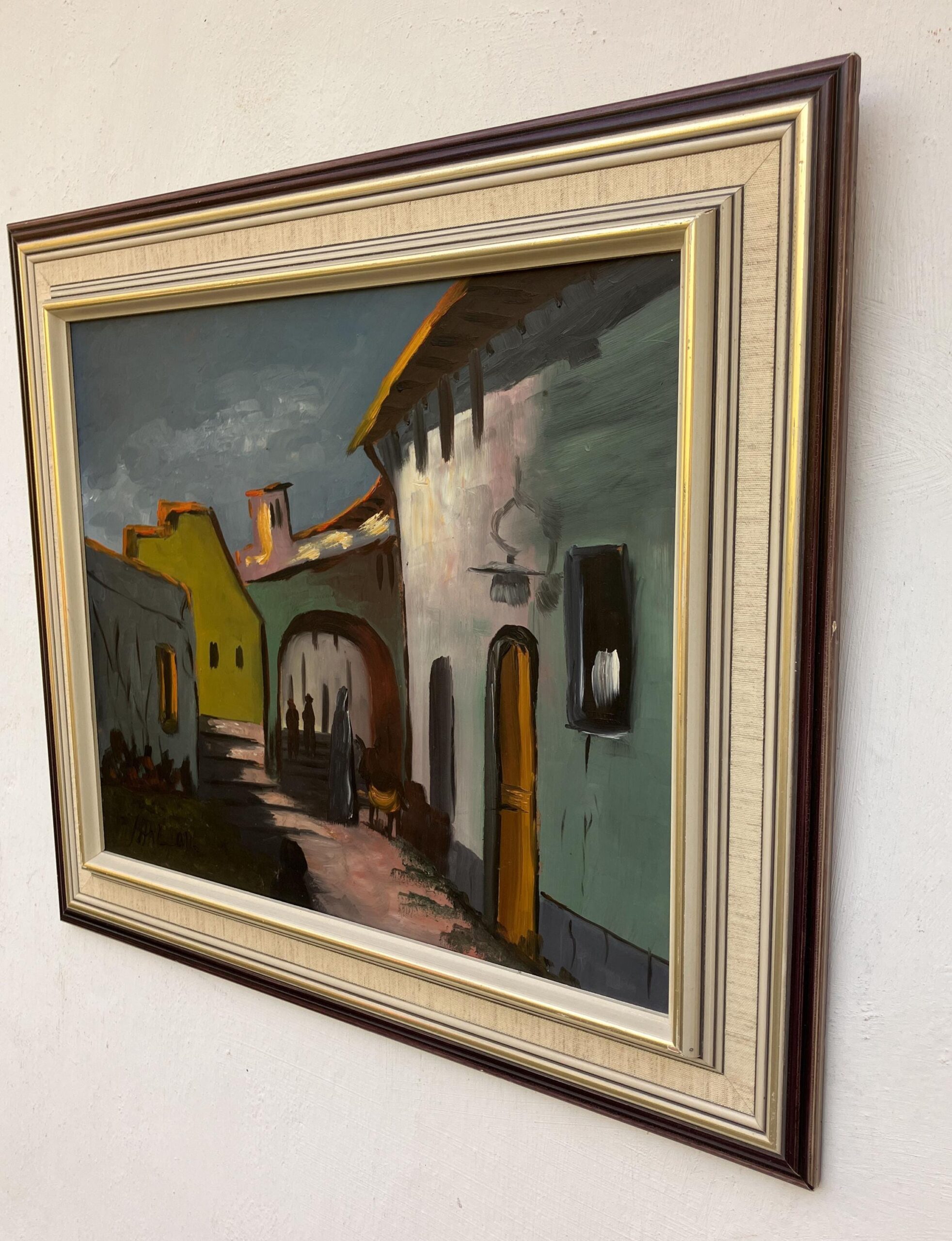 Framed Moroccan Street Scene Oil Painting by Hartvig Jarlhov - Mid-Century Expressionist Art - Image 4