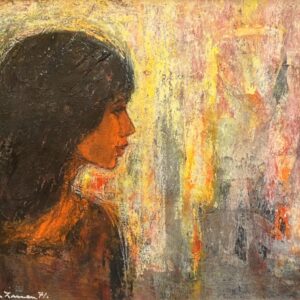 Vintage Oil Painting: Danish Modernist Portrait, Original Frame - Image 3