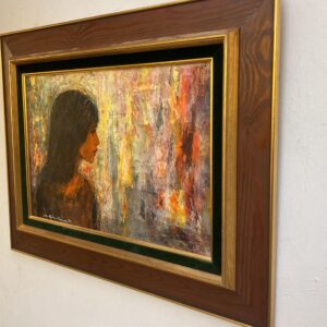 Vintage Oil Painting: Danish Modernist Portrait, Original Frame - Image 6