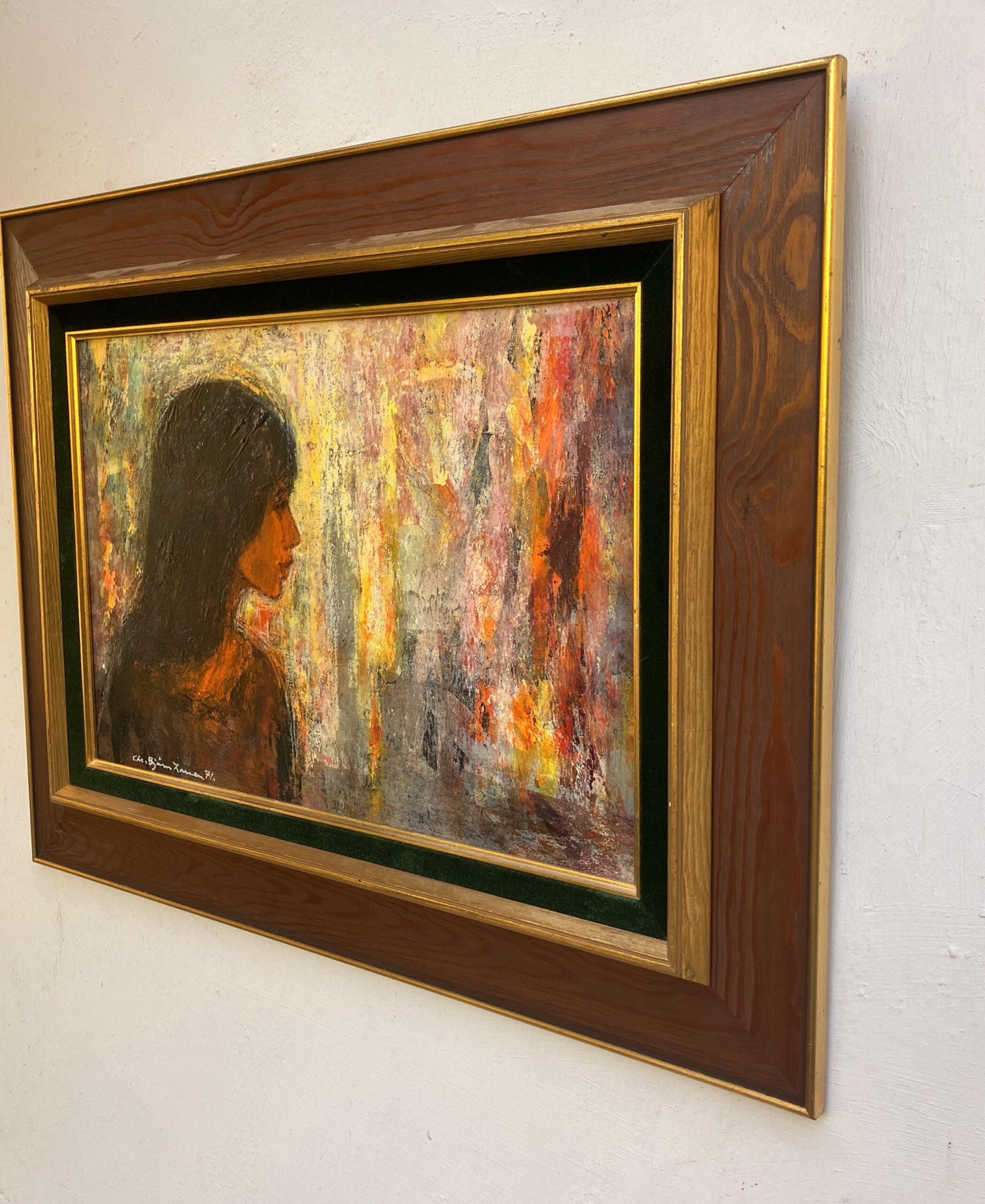 Vintage Oil Painting: Danish Modernist Portrait, Original Frame - Image 6