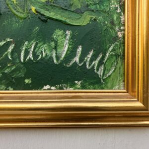 Danish Original Oil Painting : Large Floral Still Life with Sunflowers - Signed by the Artist - 1960s - Image 6