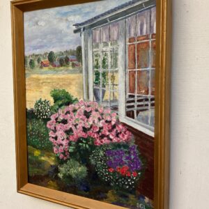 Scandinavian Impressionist Oil Painting – Blooming Garden View, Swedish Fine Art, Framed Landscape, original artwork - Image 4