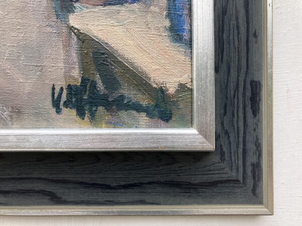 Vintage Expressionist Oil Painting, Rural Cart Scene, Swedish Fine Art, Framed Original Artwork