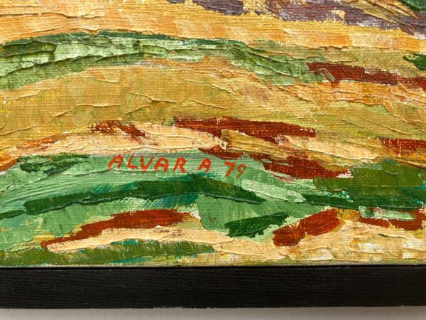 Vintage Swedish Landscape Oil Painting: Expressionist Art, Alvar Andersson, 1979