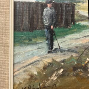 Vintage Impressionist Oil Painting – Danish Countryside Scene with walking figure, Framed Original Fine Art - Image 7