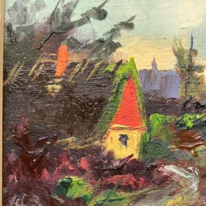 Small Vintage Impressionist Oil Painting: Swedish Landscape with Cottage, Framed Fine Art - Image 6