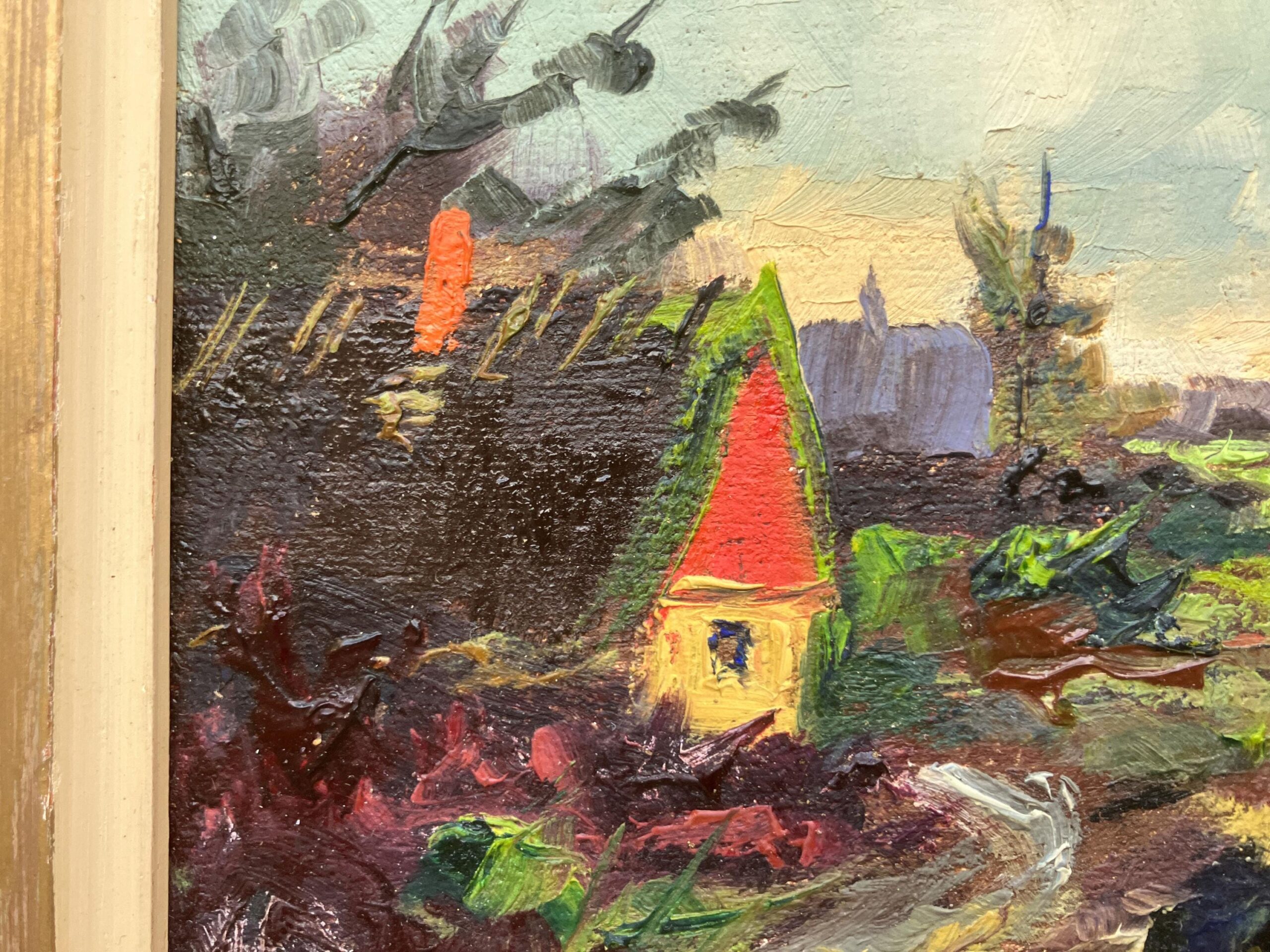 Small Vintage Impressionist Oil Painting: Swedish Landscape with Cottage, Framed Fine Art - Image 6