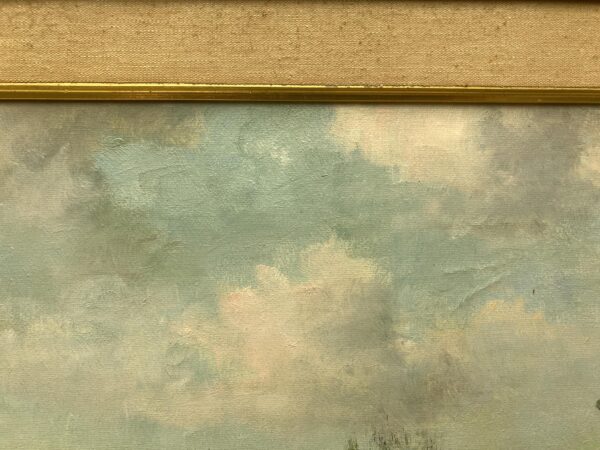Vintage Swedish Oil Painting – Scandinavian Coastline, Framed Impressionist Art