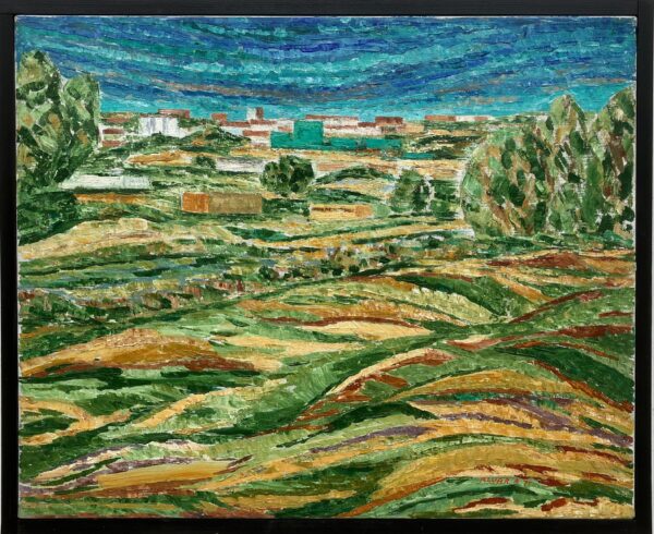Vintage Swedish Landscape Oil Painting: Expressionist Art, Alvar Andersson, 1979
