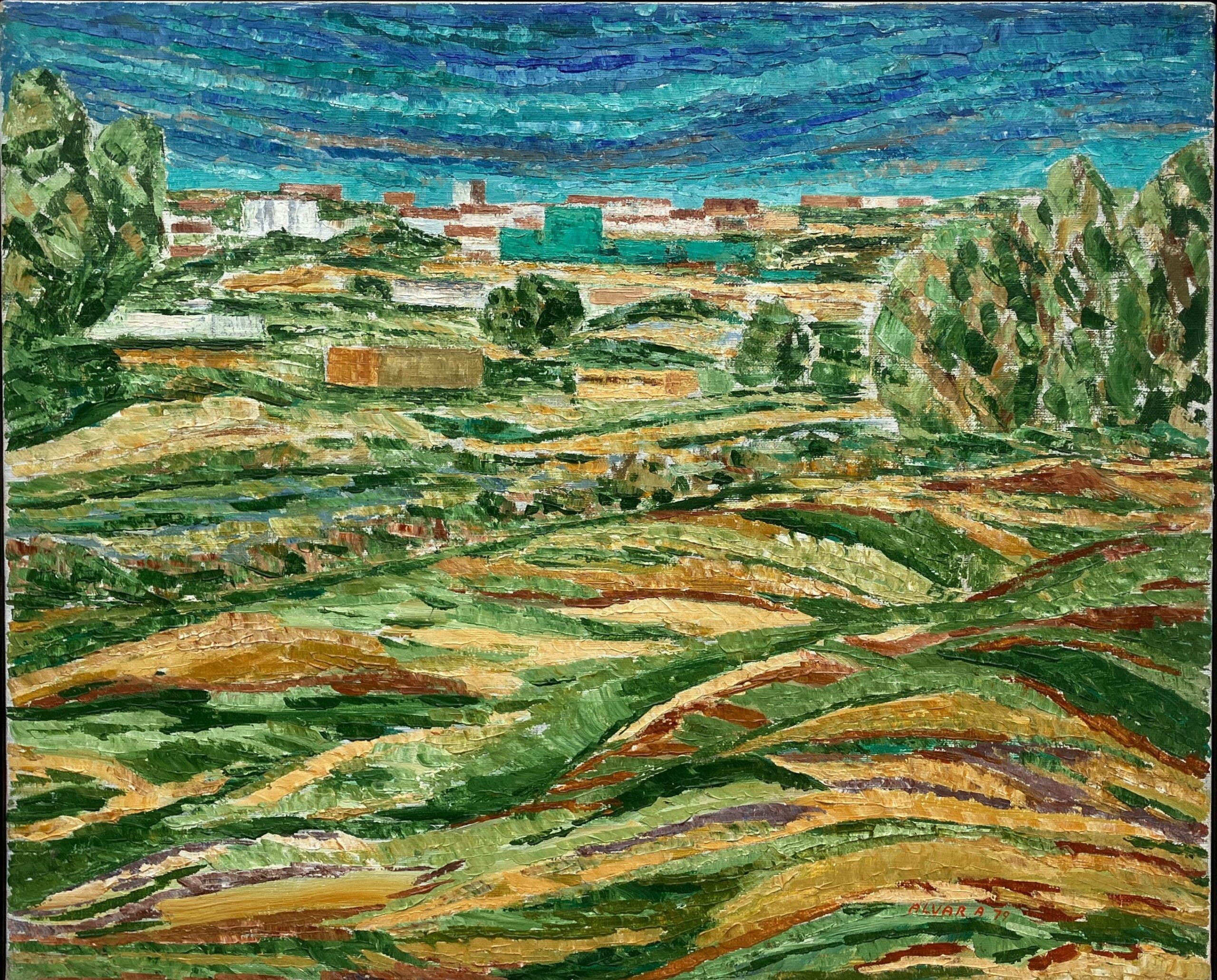 Vintage Swedish Landscape Oil Painting: Expressionist Art, Alvar Andersson, 1979 - Image 3