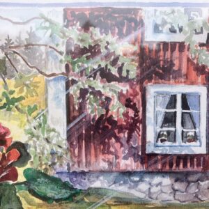 Signed Watercolor Print – Framed Swedish Art, Cat in Sunlit Window - Image 10