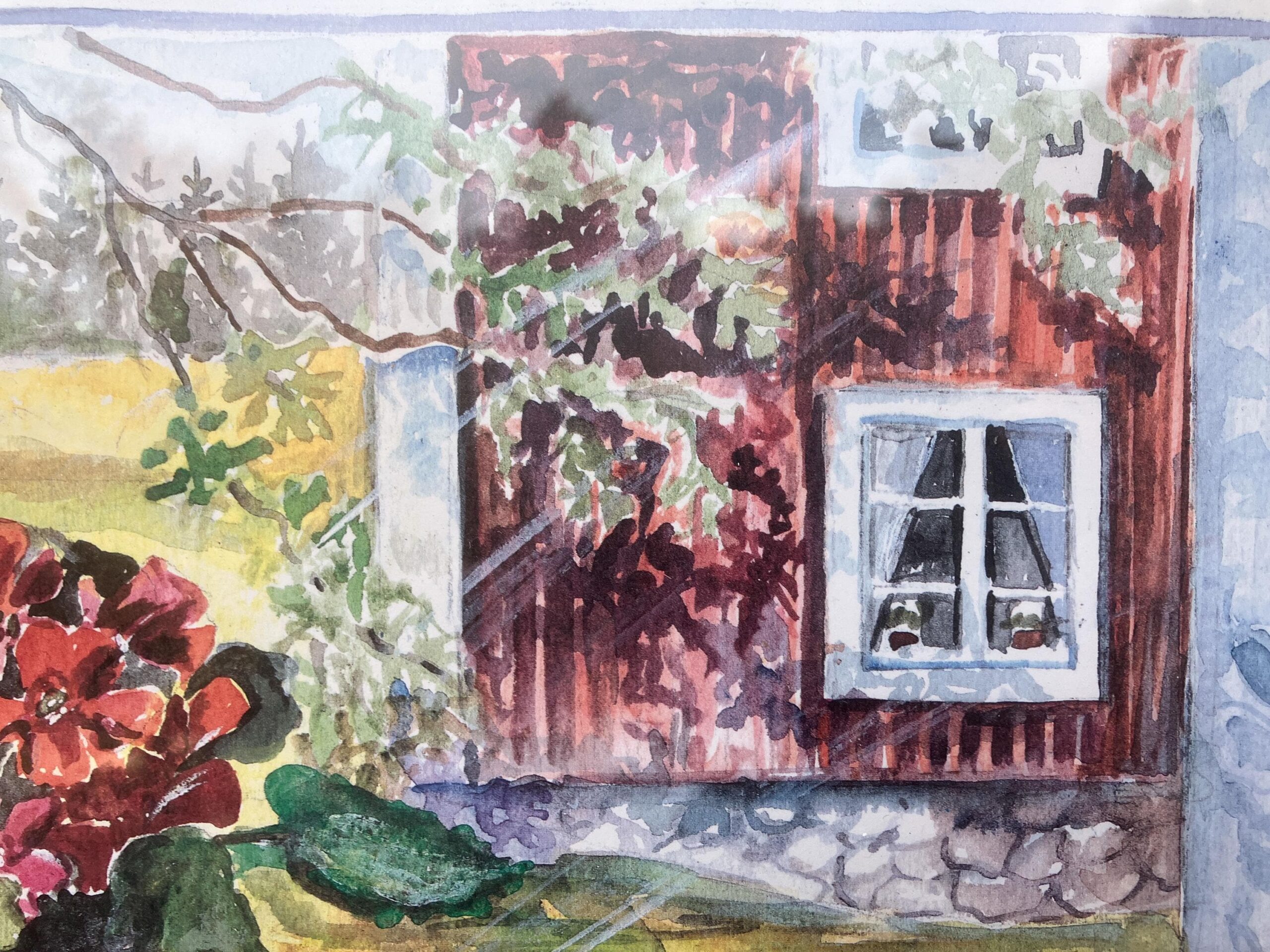 Signed Watercolor Print – Framed Swedish Art, Cat in Sunlit Window - Image 10