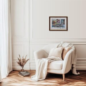 Signed Watercolor Print – Framed Swedish Art, Cat in Sunlit Window - Image 5