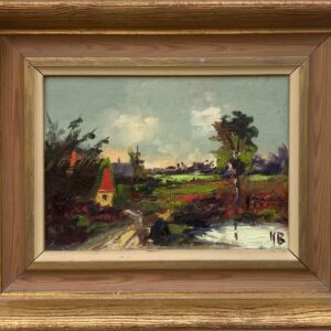 Small Vintage Impressionist Oil Painting: Swedish Landscape with Cottage, Framed Fine Art - Image 10
