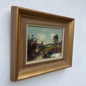 Small Vintage Impressionist Oil Painting: Swedish Landscape with Cottage, Framed Fine Art - Image 2