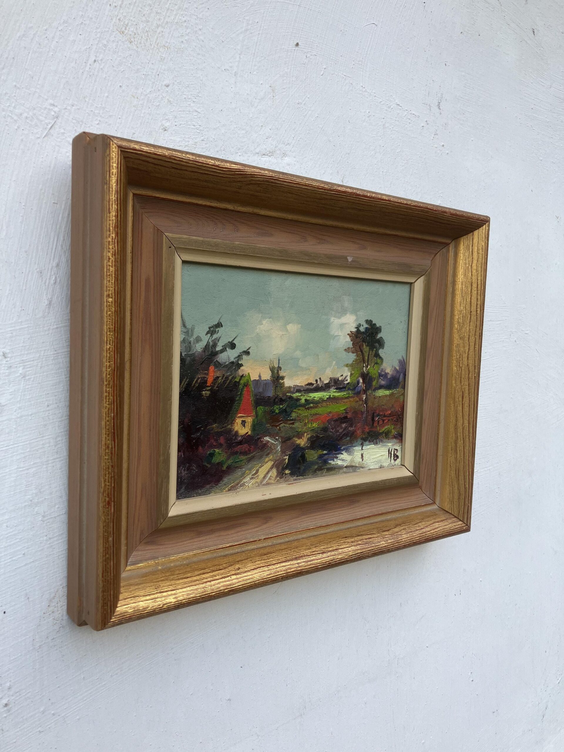 Small Vintage Impressionist Oil Painting: Swedish Landscape with Cottage, Framed Fine Art - Image 2