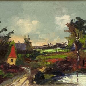 Small Vintage Impressionist Oil Painting: Swedish Landscape with Cottage, Framed Fine Art - Image 5