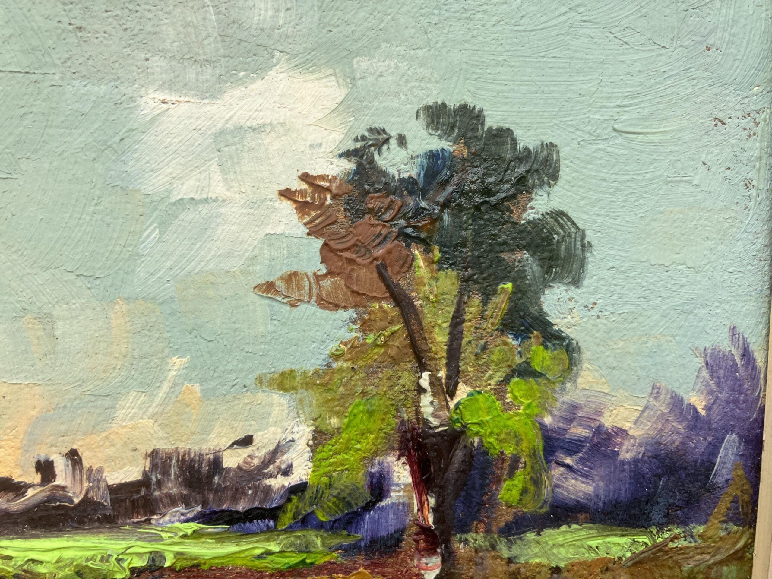 Small Vintage Impressionist Oil Painting: Swedish Landscape with Cottage, Framed Fine Art - Image 7
