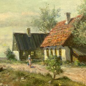 Vintage Swedish Oil Painting – Scandinavian Coastline, Framed Impressionist Art - Image 6