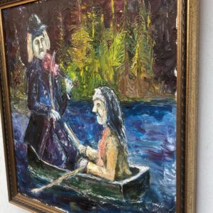 Swedish Naïve Oil Painting – Humorous Boat Scene with Violinist, Original Scandinavian Artwork - Image 6