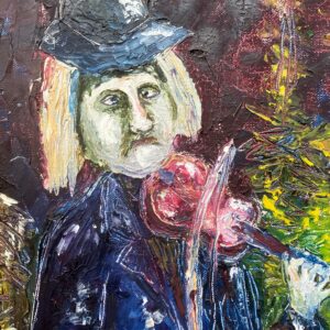 Swedish Naïve Oil Painting – Humorous Boat Scene with Violinist, Original Scandinavian Artwork - Image 5