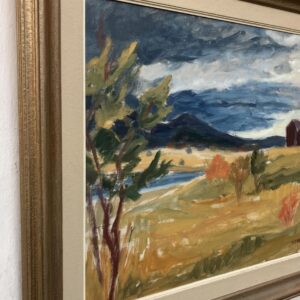 Mid Century Scandinavian Oil Painting – Large Swedish Mountain Landscape, 1950, Original Vintage Art - Image 4