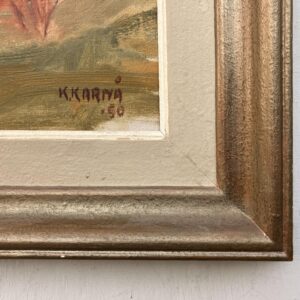Mid Century Scandinavian Oil Painting – Large Swedish Mountain Landscape, 1950, Original Vintage Art - Image 7