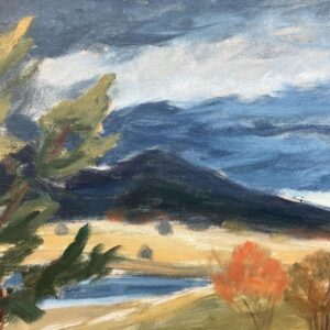 Mid Century Scandinavian Oil Painting – Large Swedish Mountain Landscape, 1950, Original Vintage Art - Image 9