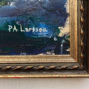 Swedish Naïve Oil Painting – Humorous Boat Scene with Violinist, Original Scandinavian Artwork - Image 7