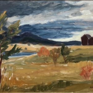 Mid Century Scandinavian Oil Painting – Large Swedish Mountain Landscape, 1950, Original Vintage Art - Image 3
