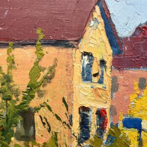 Vintage Oil Painting: Swedish Street Scene by Hjalmar Larsson, 1945 , Framed Original Swedish Art - Image 8