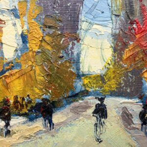 Vintage Oil Painting: Swedish Street Scene by Hjalmar Larsson, 1945 , Framed Original Swedish Art - Image 7