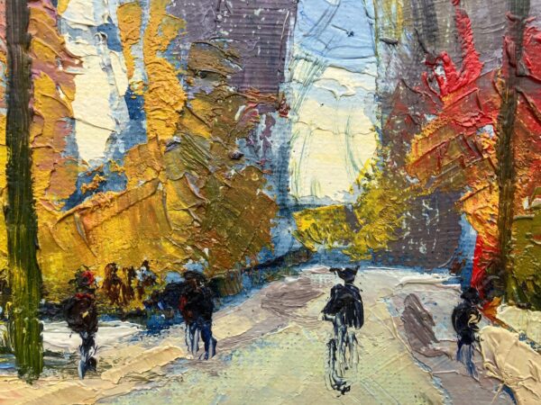 Vintage Oil Painting: Swedish Street Scene by Hjalmar Larsson, 1945 , Framed Original Swedish Art