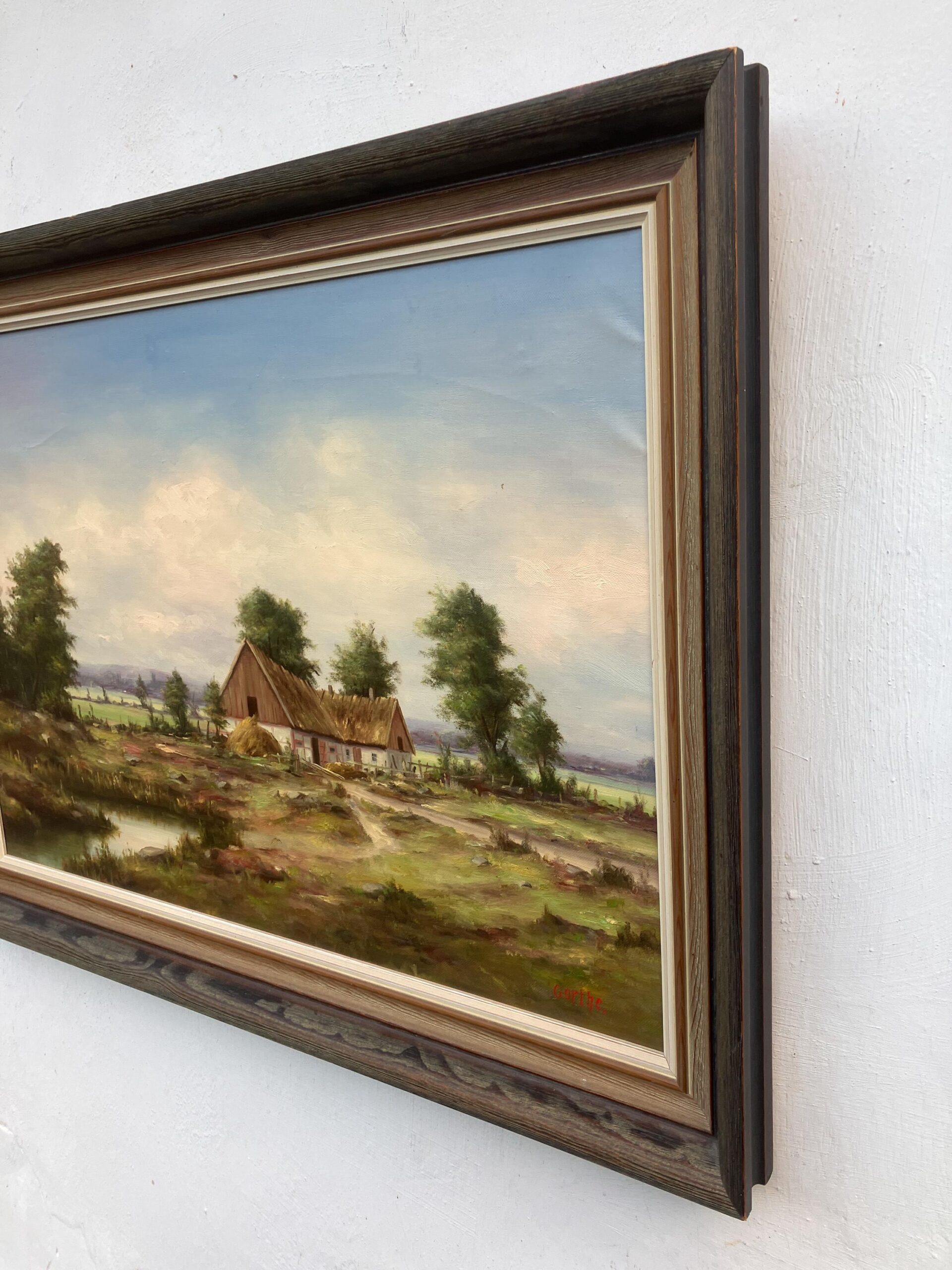 Original Vintage Oil Painting – Swedish Countryside Cottage Scene, Original Scandinavian Art - Image 7