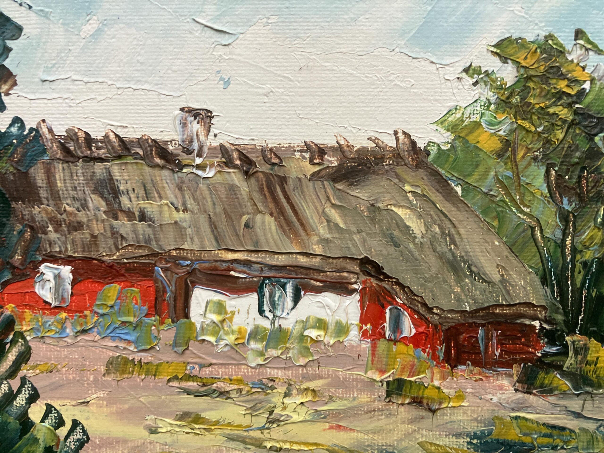 Vintage Oil Painting – Swedish Landscape with Farmhouse and Windmill, Scandinavian  Original artwork - Image 7