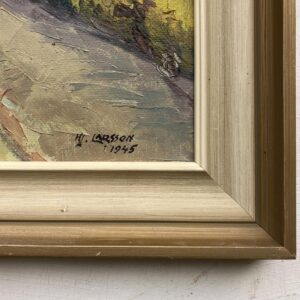 Vintage Oil Painting: Swedish Street Scene by Hjalmar Larsson, 1945 , Framed Original Swedish Art - Image 6
