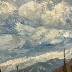 Vintage Swedish landscape painting with cottage, oil on board, 1930s - Image 8
