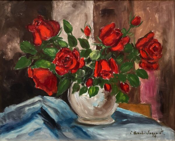 Floral Still Life Oil Painting, Swedish Mid-Century Art