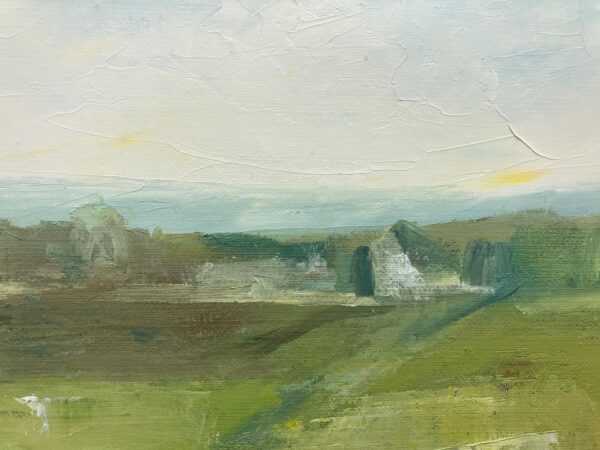 Scandinavian Landscape Oil Painting with Figures, 1996