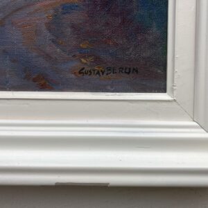 Swedish Coastal Village Oil Painting with Fishing Boat ,1970s - Image 7