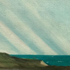 Original Danish oil painting, Large panoramic lighthouse coastal Hirtshals, Mid Century modernist, Scandinavian decor - Image 7