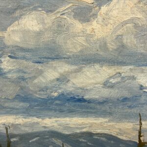 Vintage Swedish landscape painting with cottage, oil on board, 1930s - Image 9