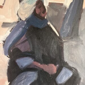 Large Moroccan Market Scene Oil Painting 1950s – Danish Figurative Art - Image 7