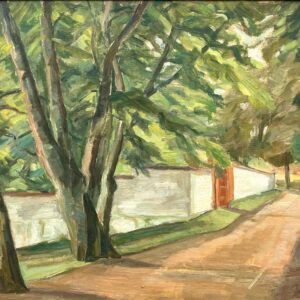 Smaller Danish Landscape Oil Painting: Mid-Century Rural Scene - Image 3
