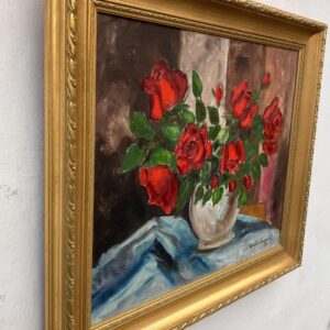 Floral Still Life Oil Painting, Swedish Mid-Century Art - Image 5